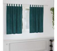 vidaXL Tende oscuranti 2 pcs Verde Scuro 140 x 140 cm Velluto