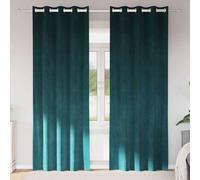vidaXL Tende oscuranti 2 pcs Verde Scuro 140 x 225 cm Velluto