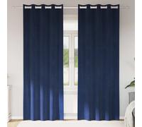 vidaXL Tende oscuranti 2 pz Blu Scuro 140 x 260 cm Velluto