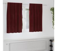 vidaXL Tende oscuranti 2 pz Rosso Vino 140 x 140 cm Velluto