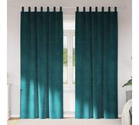 vidaXL Tende oscuranti 2 pz Verde Scuro 140 x 260 cm Velluto