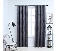 vidaXL Tende Oscuranti con Anelli 2 pz Antracite in Velluto 140x225 cm