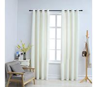 vidaXL Tende Oscuranti con Anelli 2 pz Crema in Velluto 140x245 cm