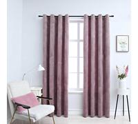 vidaXL Tende Oscuranti con Anelli 2pz Rosa Antico in Velluto 140x225cm
