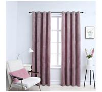 VIDAXL - Tende Oscuranti Con Anelli 2pz Rosa Antico In Velluto 140x225cm