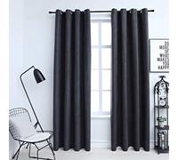 vidaXL Tende Oscuranti con Anelli in Metallo 2 pz Antracite 140x225 cm