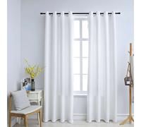 vidaXL Tende Oscuranti con Anelli in Metallo 2 pz Avorio 140x245 cm
