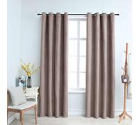 vidaXL Tende Oscuranti con Anelli Metallo 2 pz Grigio Talpa 140x175 cm