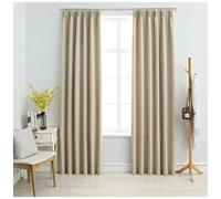 VIDAXL - Tende Oscuranti Con Ganci 2 Pz Beige 140x225 Cm