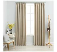 VIDAXL - Tende Oscuranti Con Ganci 2 Pz Beige 140x245 Cm