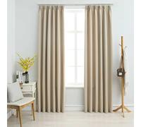 VIDAXL - Tende Oscuranti Con Ganci 2 Pz Beige 140x245 Cm