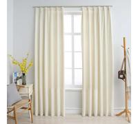 vidaXL Tende Oscuranti con Ganci 2 pz Crema in Velluto 140x245 cm