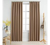 vidaXL Tende Oscuranti con Ganci 2 pz Grigio Talpa 140x245 cm