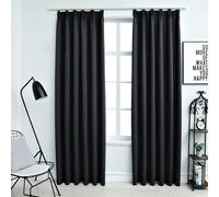 Tende Oscuranti con Ganci 2 pz Nere 140x175 cm