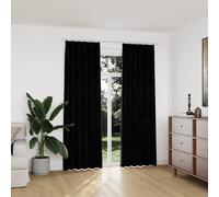 vidaXL Tende Oscuranti con Ganci 2 pz Nere in Velluto 140x225 cm