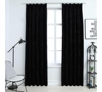 vidaXL Tende Oscuranti con Ganci 2 pz Nere in Velluto 140x245 cm