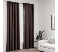 vidaXL Tende Oscuranti con Ganci Effetto Lino 2 pz Talpa 140x225 cm