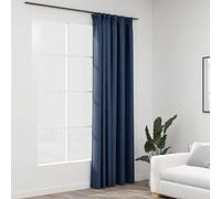 vidaXL Tende Oscuranti con Ganci Effetto Lino Blu 290x245 cm