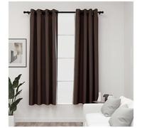 VIDAXL - Tende Oscuranti Effetto Lino Con Occhielli 2 Pz Talpa 140x175cm