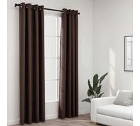 vidaXL Tende Oscuranti Effetto Lino con Occhielli 2 pz Talpa 140x245cm