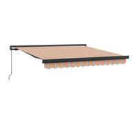 vidaXL Tendone Manuale Estensibile a Strisce Multicolori 350 x 250 cm - Ombra per Esterni, Patii e Balconi. Tenda da Sole Moderna per Giardini con Struttura Estensibile.