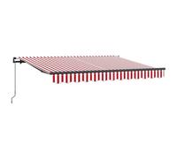 vidaXL Tendone Manuale Estensibile Rosso e Bianco 350 x 200 cm. Resistente ai Raggi UV, Impermeabile e Perfetto per Creare Ombra su balconi o nei Giardini. Facile da installare Grazie al Kit Incluso