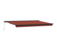 vidaXL Tendone Manuale Retrattile Arancione e Marrone 500X300 cm Resistente ai Raggi UV Impermeabile per Balconi Patii Ombra Tenda Esterno