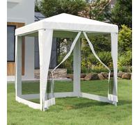AX Tenda Feste Tendone Matrimoni Spettacoli Barbecue 2x2x2.4m Bianco Tetto 48520