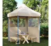 vidaXL Tendone per Feste Pieghevole Pop-Up con 2 Pareti Beige
