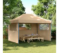 vidaXL Tendone per Feste Pieghevole Pop-Up con 3 Pareti Beige