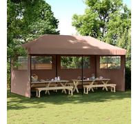 vidaXL Tendone per Feste Pieghevole Pop-Up con 3 Pareti Marrone
