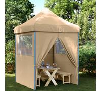 vidaXL Tendone per Feste Pieghevole Pop-Up con 4 Pareti Beige