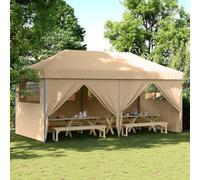 vidaXL Tendone per Feste Pieghevole Pop-Up con 4 Pareti Beige
