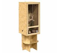 vidaXL Terrarium Marrone 50x50x130 OSB, altoparlante rustico e robusto per rettili, terrario quadrato, habitat per animali in vetro, interno