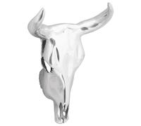 vidaXL Teschio di toro Argento 34 x 13 x 53 cm Alluminio