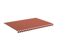 vidaXL Tessuto di Ricambio per baldacchino da Giardino, in Tessuto di Ricambio per Tenda da Giardino, Patio, terrazza, Esterno, 5 x 3,5 m, Colore: Arancione e Marrone