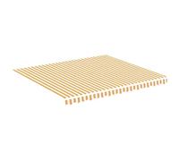 vidaXL Tessuto di ricambio per baldacchino da giardino in tessuto di ricambio per tenda da giardino, patio, terrazza, esterno, giallo e bianco, 4 x 3,5 m
