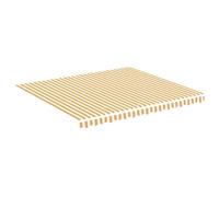 vidaXL Tessuto di ricambio per baldacchino da giardino in tessuto di ricambio per tenda da giardino, patio, terrazza, esterno, giallo e bianco, 4 x 3,5 m