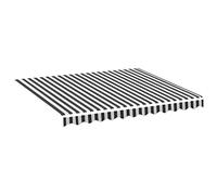vidaXL Tessuto di ricambio per baldacchino, in tessuto di ricambio, per tenda da giardino, terrazza, esterno, colore: antracite e bianco, 3 x 2,5 m