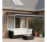 vidaXL Tessuto di Ricambio per Mantovana da Tenda Strisce Antracite 3m, sostituzione tenda da sole, baldacchino da giardino, sostituzione tenda da sole superiore