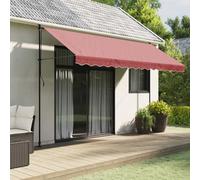vidaXL Tessuto di Ricambio per Mantovana da Tenda Strisce Bordeaux 380x20 cm