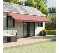vidaXL Tessuto di Ricambio per Mantovana da Tenda Strisce Bordeaux 6 m, Sostituzione Tenda da Sole, baldacchino da Giardino, Sostituzione Tenda da Sole Superiore