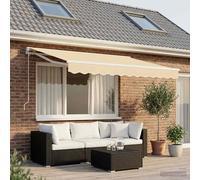 vidaXL Tessuto di Ricambio per Mantovana da Tenda Strisce Crema 3,5m, Sostituzione Tenda da Sole, baldacchino da Giardino, Sostituzione Tenda da Sole Superiore