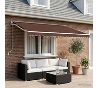 Tessuto di Ricambio per Mantovana da Tenda Strisce Marroni 580x20 cm