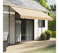 vidaXL Tessuto di Ricambio per Tenda Strisce Multicolore 3,5x2,5 m, Tessuto per Tenda da Sole, Parasole per Esterni, Parte Superiore per Tenda da Sole