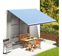 vidaXL Tessuto di Ricambio per Tenda da Sole Blu e Bianco 4,5x3,5 m