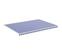 vidaXL Tessuto di Ricambio per Tenda da Sole Blu e Bianco 5x3,5 m