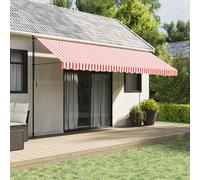 vidaXL Tessuto di Ricambio per Tenda da Sole Rosso e Bianco 480x295 cm