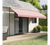 vidaXL Tessuto di Ricambio per Tenda Strisce Rosse e Bianche 4,5x3 m