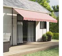 vidaXL Tessuto di Ricambio per Tenda Strisce Rosse e Bianche 4x3 m